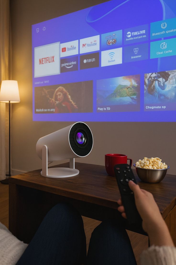 Portable Smart LED Projector with WiFi & Bluetooth – Home Cinema