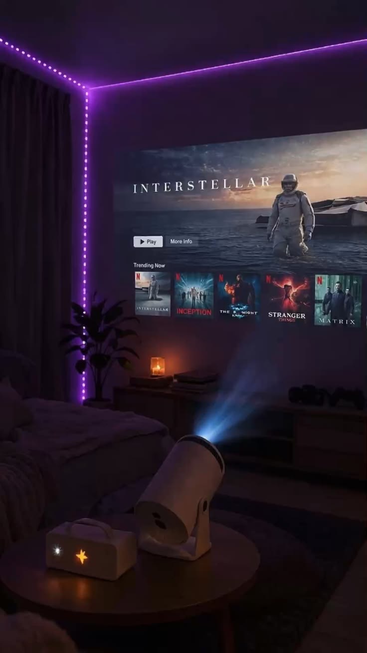 Portable Smart LED Projector with WiFi & Bluetooth – Home Cinema