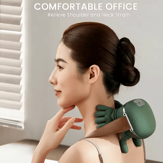 ThermaPulse™ 4D Heated Neck & Back Massager – Deep Tissue Shiatsu Pain Relief